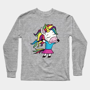 Dancing Unicorn Girl Long Sleeve T-Shirt